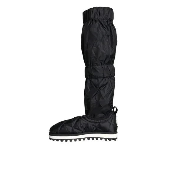Dolce & Gabbana Black Quilted High Top Boots Sneakers Shoes - Picture 6 of 9